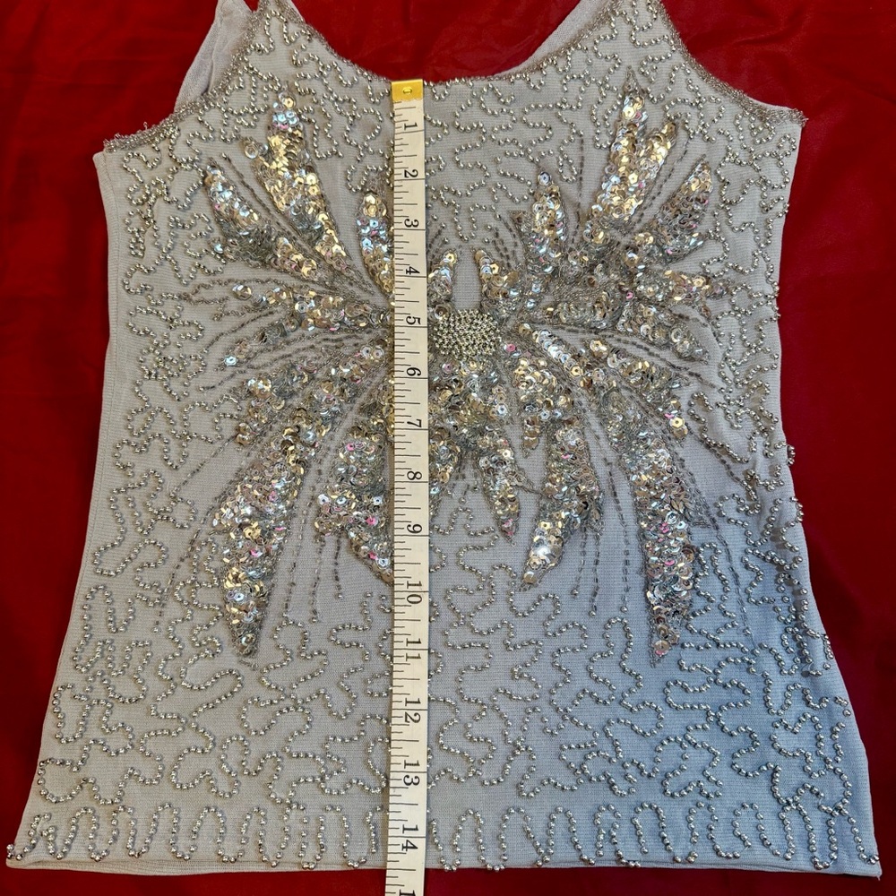 Gray Embellished Sleeveless Camisole - Picture 6 of 6